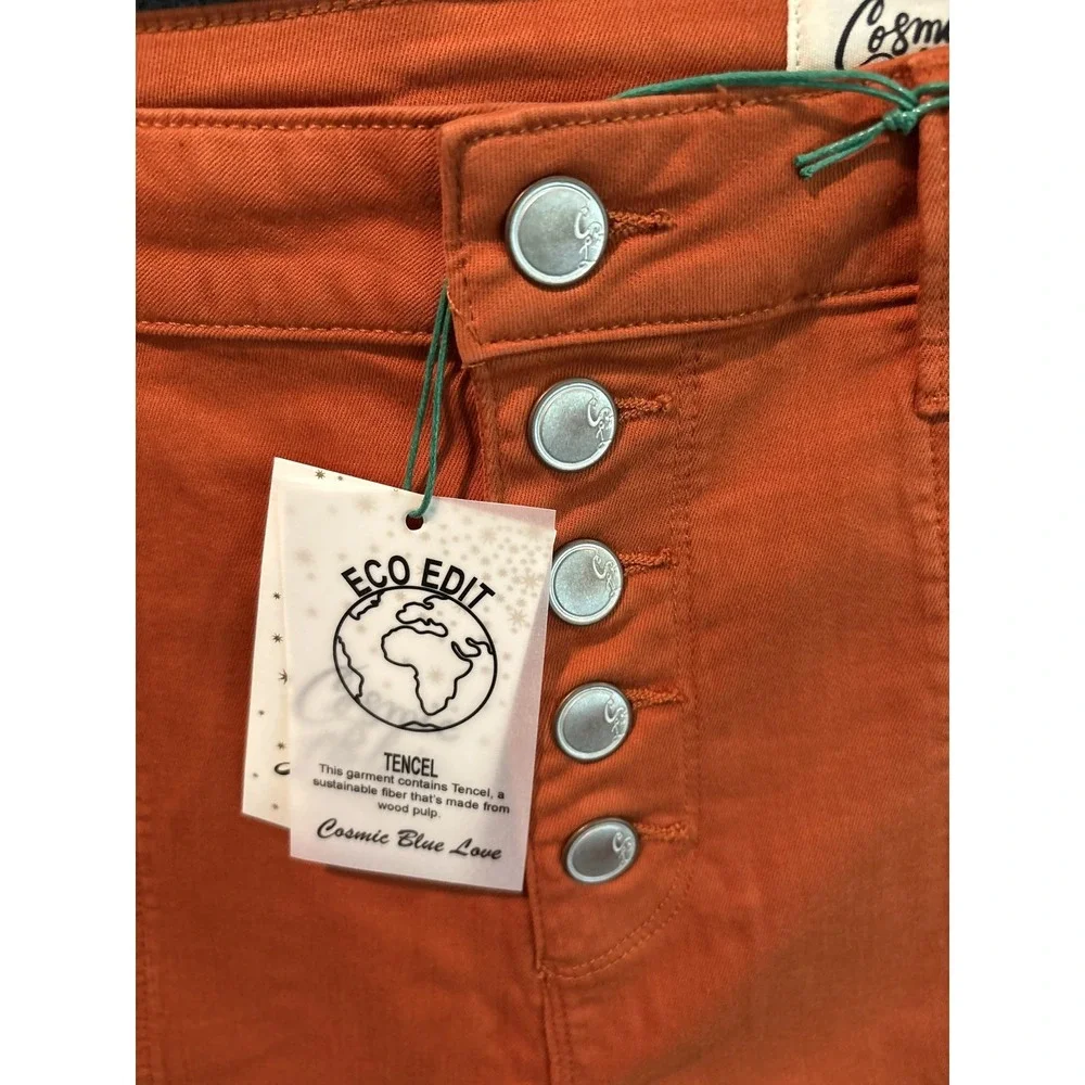 Cosmic Blue Love Pants Womens 28 High Rise Eco Edit Tencel Stretch Spiced Cinnam - Picture 3 of 9